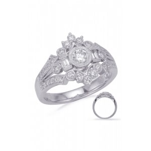 a 14k white gold vintage engagement ring from S Kashi & Sons.