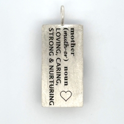Brockhaus Jewelry Necklace 'MOM' Definition Pendant in Sterling Silver